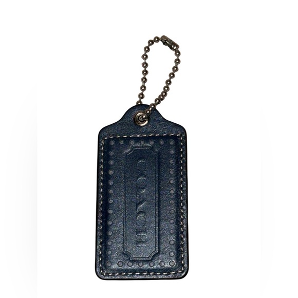 COACH Blue Leather Hang Tag - Picture 1 of 5